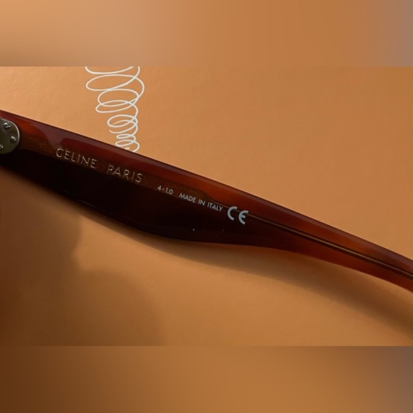 Celine Oversized Round Tortoise Shell Sunglasses CL4005 IN Blonde Orange Brown - Picture 8 of 14